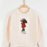 חולצת פוטר עם אפליקציה - שמנת