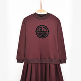 שמלה עם סמל קטיפה - בורדו