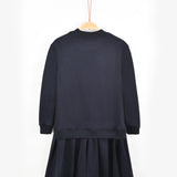 שמלה עם סמל קטיפה - נייבי