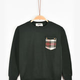 חולצה עם כיס משבצות - ירוק