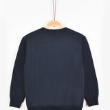 חולצה עם כיס משבצות - נייבי