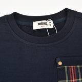 חולצה עם כיס משבצות - נייבי