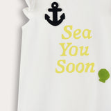 Baby shirt with crochet combination - beige