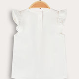 Baby shirt with crochet combination - beige