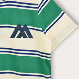 חולצת פסים עם צווארון - ירוק