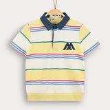 חולצת פסים עם צווארון - צהוב