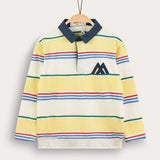 חולצת פסים עם צווארון - צהוב