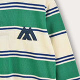 חולצת פסים עם צווארון - ירוק