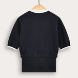 Rustic print layered shirt - Navy