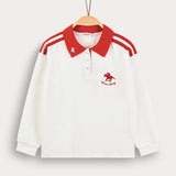 Polo shirt with collar - white