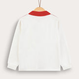 Polo shirt with collar - white