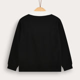 Polo shirt with collar - black
