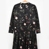 שמלה פרחונית בשילוב קרדיגן - שחור