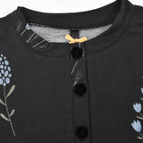 שמלה פרחונית בשילוב קרדיגן - שחור/כחול