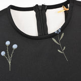 שמלה פרחונית בשילוב קרדיגן - שחור/כחול