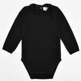 אוברול בייבי עם צווארון - שחור