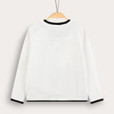 Country print long sleeve shirt - white