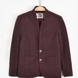 ז'קט אלגנטי עם כיסים - בורדו