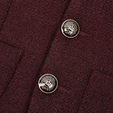 ז'קט אלגנטי עם כיסים - בורדו