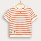 Striped waffle shirt - orange