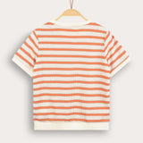 Striped waffle shirt - orange