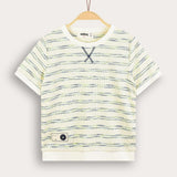 Striped waffle shirt - Navy