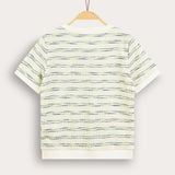 Striped waffle shirt - Navy