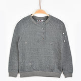 חולצה עם צווארון תיקתקים - אפור