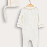 סט בייביגרו וכובע תואם - שמנת