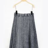 חצאית סריג במראה משופשף - ג'ינס