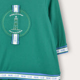 שמלת פולו עם קפוצ'ון - ירוק