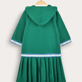 שמלת פולו עם קפוצ'ון - ירוק