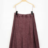 חצאית סריג במראה משופשף - בורדו