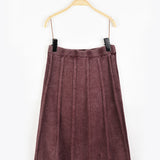 חצאית סריג במראה משופשף - בורדו