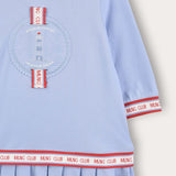 שמלת פולו עם קפוצ'ון - תכלת