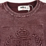 חולצת סריג עם סמל - בורדו