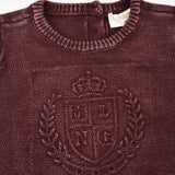 חליפת סריג עם סמל - בורדו