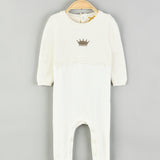 בייביגרו קטיפה בשילוב סריג - שמנת