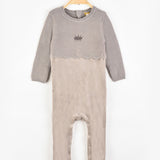 בייביגרו קטיפה בשילוב סריג - אפור