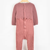 בייביגרו קטיפה בשילוב סריג - ורוד