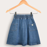 Denim skirt with pockets - blue