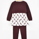 סט סריג עם פרחים - סגול