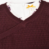 סט סריג עם פרחים - סגול