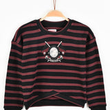 חולצה בסיומת אלכסונית - בורדו