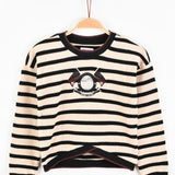 חולצה בסיומת אלכסונית - אבן