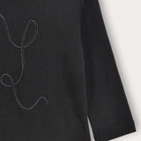 Rivet shirt with embroidery - black