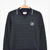 חולצת פסים עם צווארון - נייבי