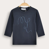 Rivet shirt with embroidery - Navy