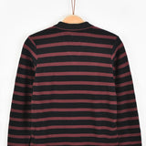 חולצת פסים עם צווארון - בורדו