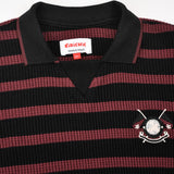 חולצת פסים עם צווארון - בורדו